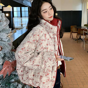 2025新款 小个子加厚外套 立领面包服女宽松时尚