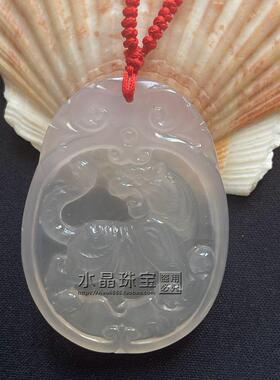 东海水晶男女天然玛瑙玉髓虎牌