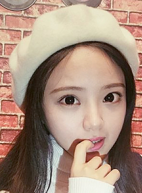 新款红色贝雷帽子小头围小号2025新品日系显脸小头帽子女头围小号