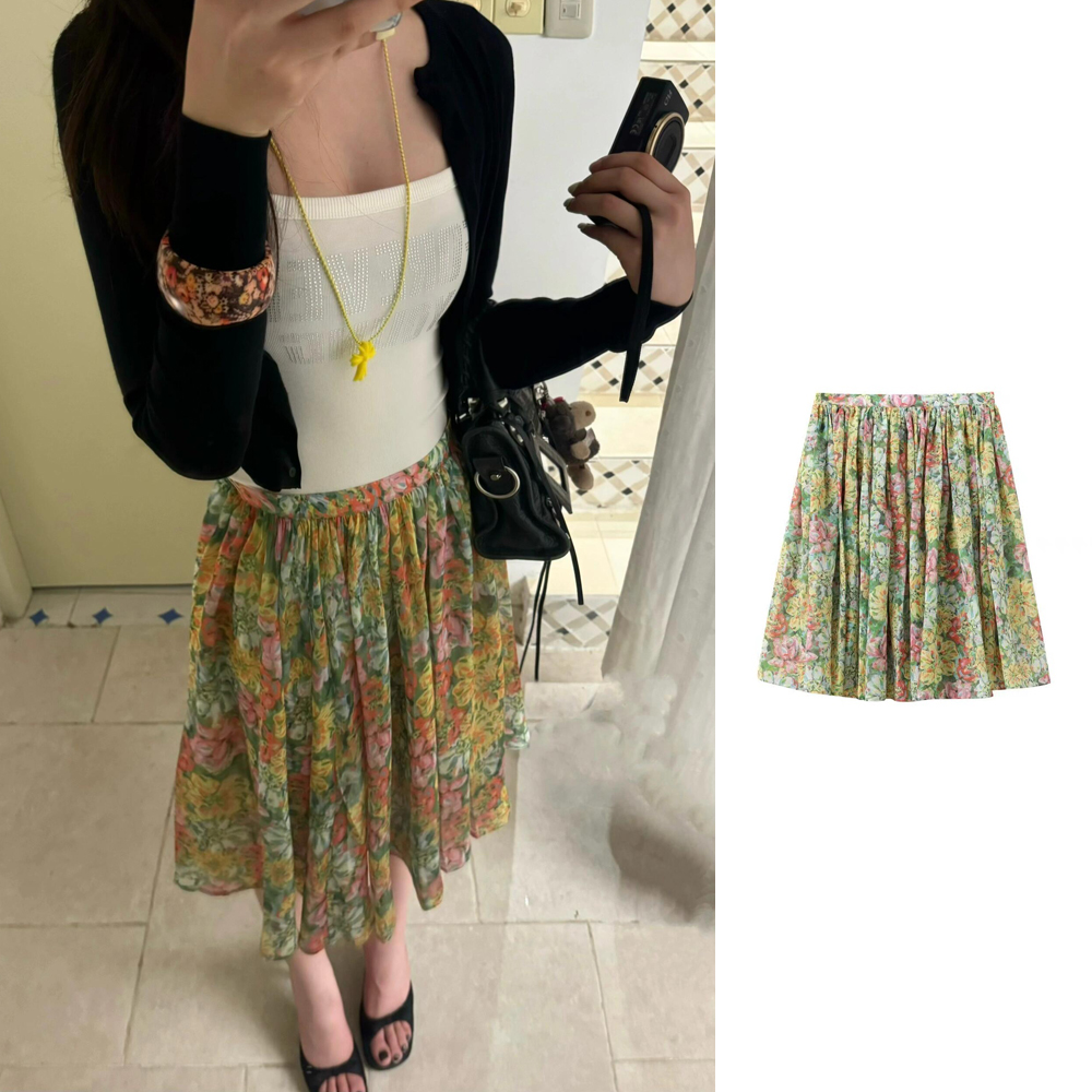 宗元圆同款法师印花裙