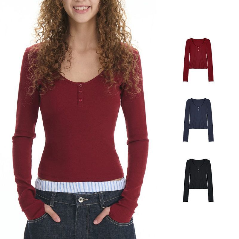 南油女装RA新品亨利领形沙漏长袖