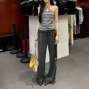 25早秋新品“55%汉麻45棉%”小众设计感不对称性感露背吊带背心