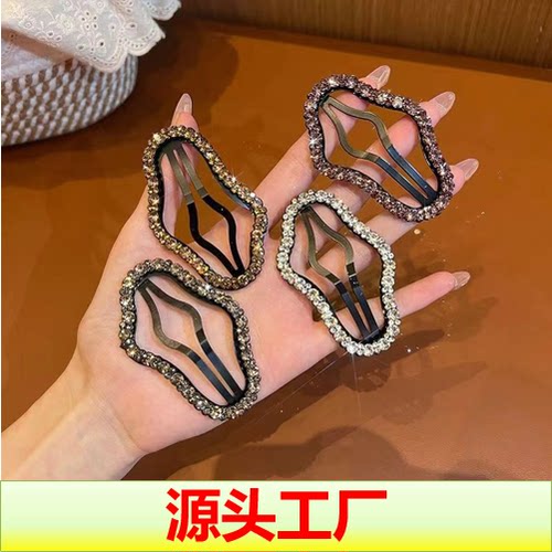 水钻云朵镂空碎发夹侧边发卡子