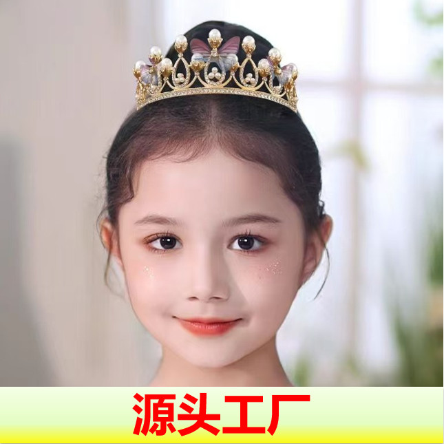 儿童皇冠头饰公主生日女童晚礼服图片