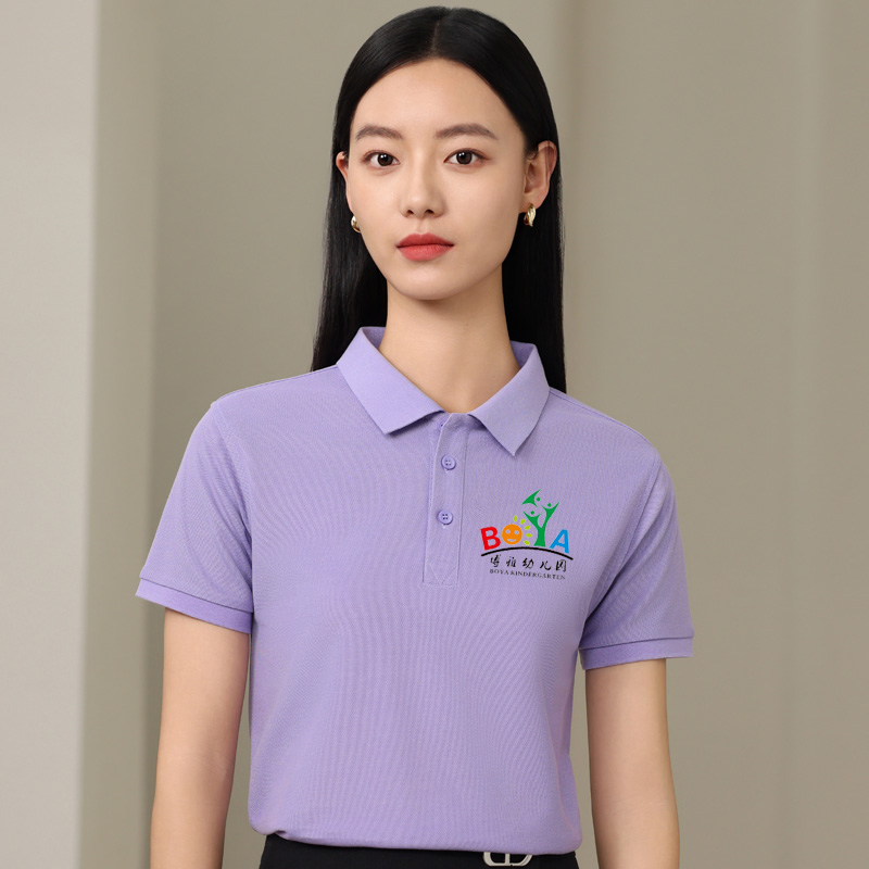 男女短袖全棉t恤纯色Polo衫