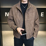 模特2026年春装男士机车皮衣PU皮夹克外套25618P145咖啡色，男装夹克，电商D227