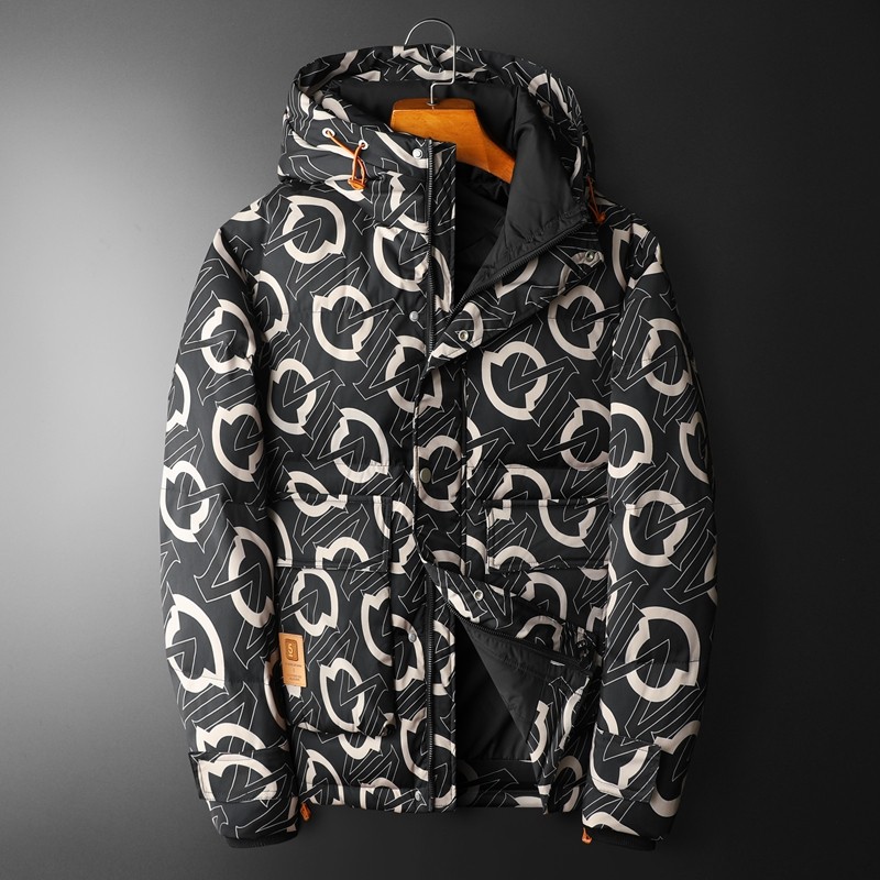 平铺2024标90白鸭绒冬季男士连帽羽绒服22108-1P260，男装羽绒服，电商D227