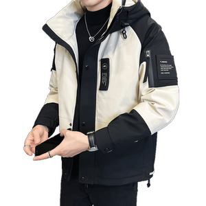 模特店主风 2025 标90白鸭绒连帽 工装羽绒服  986  P330 军绿图片