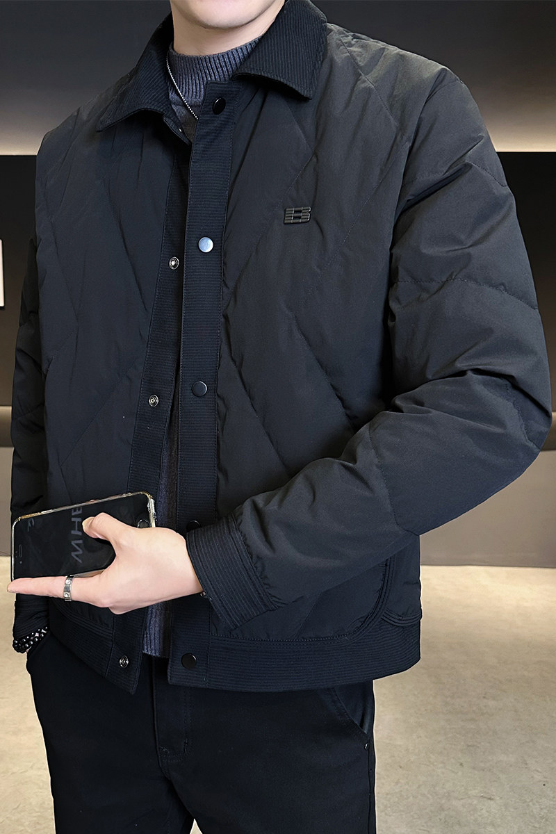 模特2025冬季男士单排扣翻领标50绒白鸭绒羽绒服5802P180,男装羽绒服,电商D227