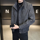 模特2025年秋装男士机车皮衣PU皮夹克外套25618P145咖啡，男装皮衣，电商D227