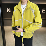 模特2026春装新款立领夹克衫26501P115黄色穿到200斤，男装夹克，电商D227