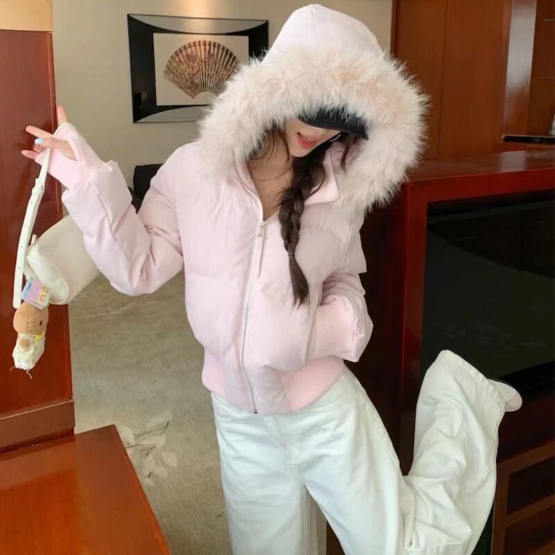 棉服女2025冬季新款小海鸥收腰显瘦棉衣韩系小个子短款棉袄外套厚