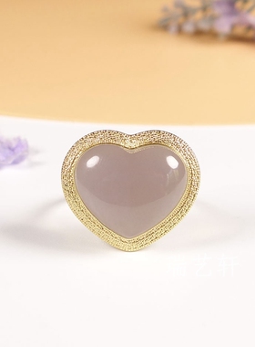 瑞艺轩和田玉18K金镶戒指