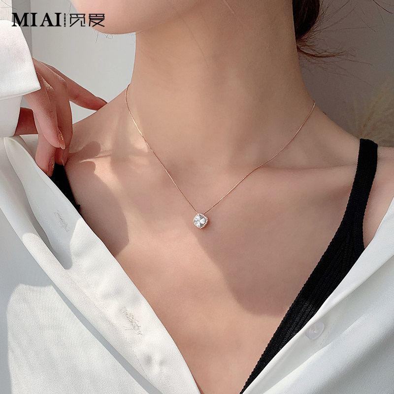 Simplicity Necklace ins Titanium Rose Gold clavicle A small minority Sense of design temperament Cold Pendantin the Accessories/Fashion Jewelry, Necklace  category - from Buy2taobao.com to provide professional Taobao agent buy service