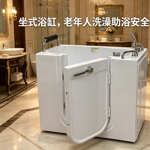 智科坐式助浴缸侧开门恒温