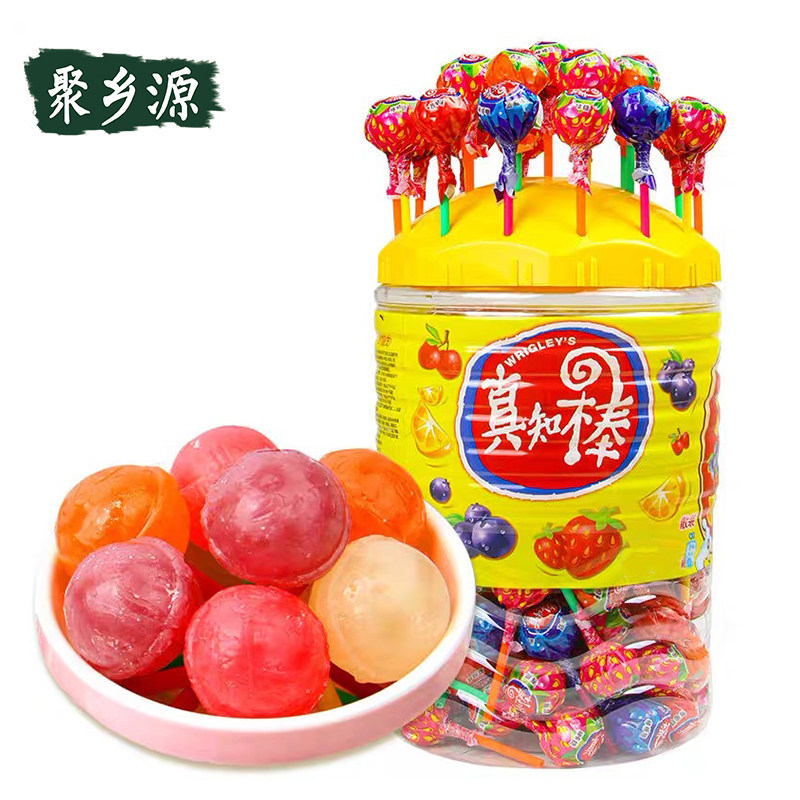 真知棒972g水果味棒棒糖混合校园儿童新年礼物零食花束喜糖吧台