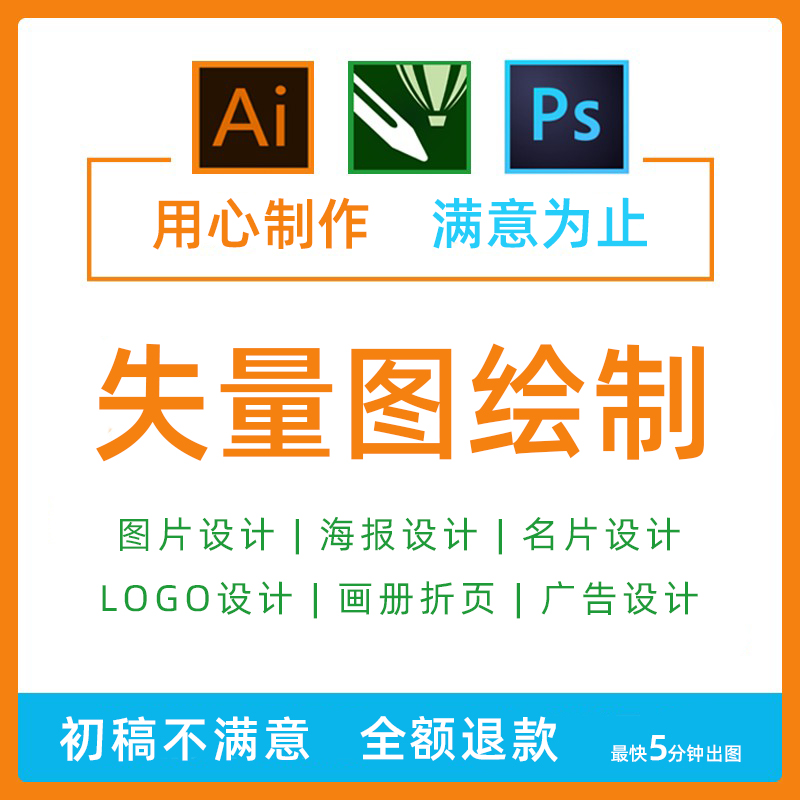 ai画图代画矢量图制作线稿cdr绘图制图案ps海报图片排版海报设计