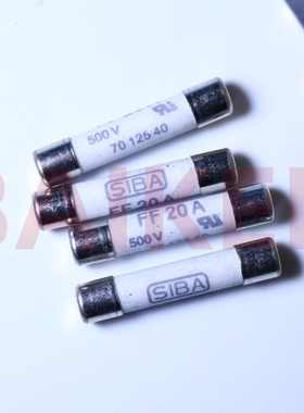 SIBA熔断器 FF20A 500V 70 125 40 652856/1 20A 6,3x32mm 50KA