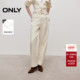 新款 磨毛加绒约克线宽松气球版 型高腰阔腿裤 ONLY2025冬季 牛仔裤 女