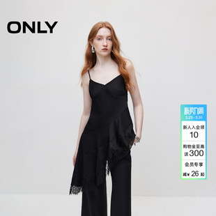 上衣女 辣妹蕾丝拼接吊带不规则雪纺衫 1243WS002 时尚 ONLY夏季