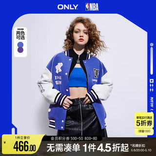 ONLY春季NBA联名款字母刺绣棒球服外套女|123136034