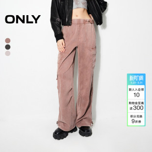 休闲裤 ONLY春季 长裤 脚抽绳宽松大口袋高腰工装 女 裤