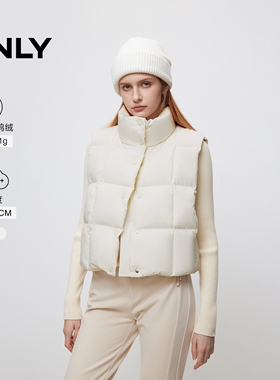 ONLY冬季90白鸭绒潮流百搭短款马甲羽绒服女