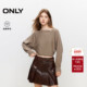 含绵羊毛针织衫 ONLY2026春季 女 纯色短款 长袖 新款 简约设计蝙蝠袖