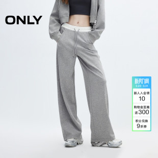 子 简约宽松撞色刺绣抽绳休闲裤 12431D011 时尚 ONLY春季