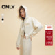 时尚 字母印花宽松连帽短款 开衫 ONLY冬季 卫衣女 12439R016