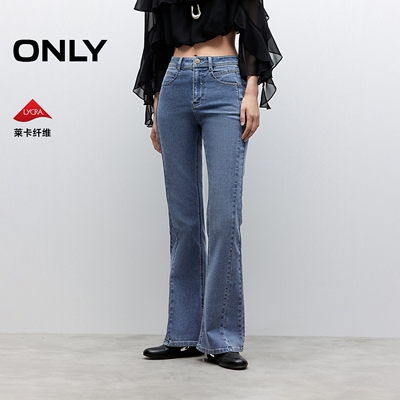 ONLY高腰喇叭裤长裤牛仔裤