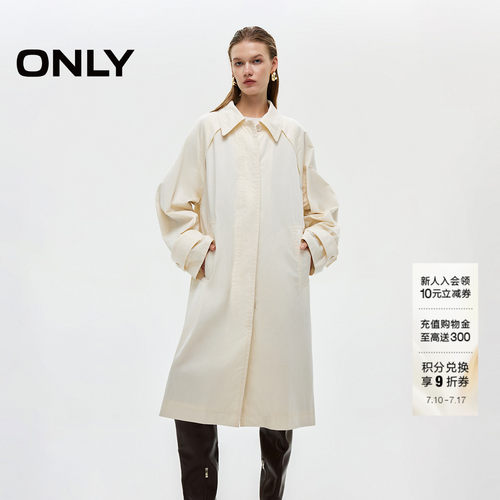 ONLY翻领插肩风衣外套