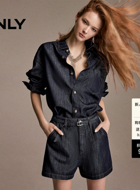 【细闪丹宁】ONLY2026春季新款不对称贴袋灵动弧线下摆牛仔外套女