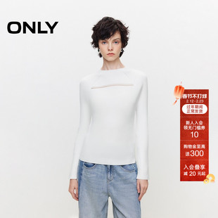 ONLY冬季舒适显瘦修身半高领纯色毛衣针织衫女|124413016