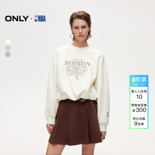 慵懒宽松花苞造型下摆纯色卫衣上衣女 ONLY春季 NBA联名