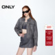 牛皮皮衣外套女 ONLY冬季 酷感做旧翻领落肩短款 124310009