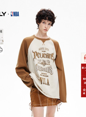 ONLY冬季NBA联名款潮流时尚纯棉圆领卫衣女|12449R004