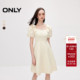 连衣裙女 ONLY夏季 甜美学院显瘦收腰短裙泡泡袖 124207129