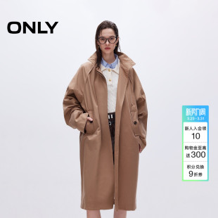 风衣外套女 工装 ONLY春季 两侧斜插袋保暖防风立领挺阔中长款