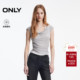 凉感收腰弹力显瘦无袖 ONLY2026春季 新款 纯色荡领收腰假两件T恤女
