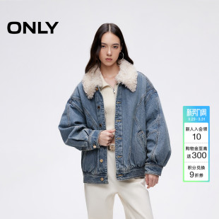 12440B003 百搭牛仔翻领落肩宽松棉服女 ONLY冬季 时尚