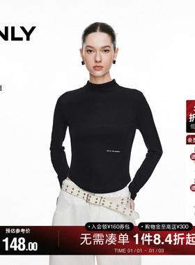 ONLY2025冬季新款保暖抑菌亲肤远红外面料收腰剪裁半高领打底T恤
