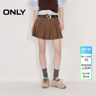 ONLY2026春季 潮流淑女风显瘦显高A字百褶裙短裙牛仔半身裙女 新款