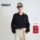 新款 知性大翻领插肩版 型密织面料纯色长袖 ONLY2026春季 针织衫 女
