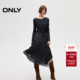 不规则下摆优雅交叉垂坠荡领中长款 ONLY2026春季 新款 连衣裙女