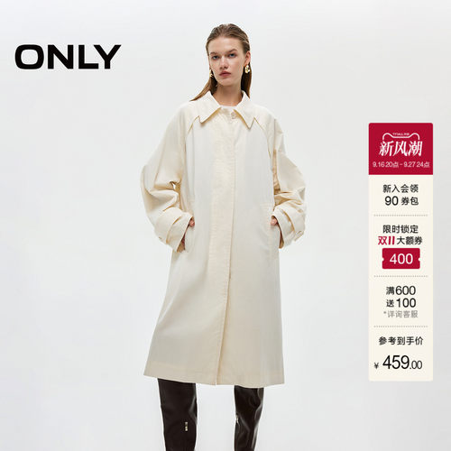 ONLY翻领插肩风衣外套