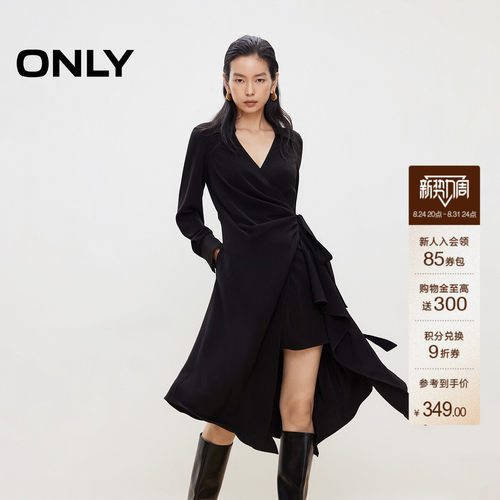 ONLY不规则下摆设计中裙连衣裙