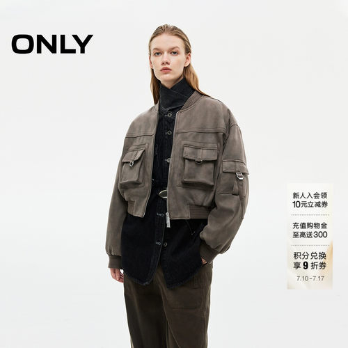 ONLY短款开衫风衣外套