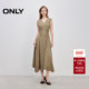 复古风不规则下摆设计纯色V领无袖 ONLY2026春季 新款 长裙连衣裙女