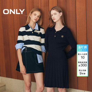 ONLY冬季 124446005 含羊毛简约POLO领学院风针织连衣裙女